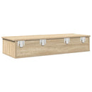 væghylde med skuffer 100x37,5x19 cm konstrueret træ sonoma-eg