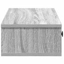 væghylde med skuffer 100x37,5x19 cm grå sonoma-eg