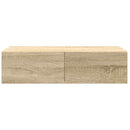 væghylde med skuffer 60x26,5x15 cm konstrueret træ sonoma-eg