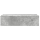 væghylde med skuffer 60x26,5x15 cm konstrueret træ betongrå