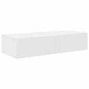 væghylde med skuffer 80x33x17 cm konstrueret træ hvid