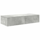 væghylde med skuffer 80x33x17 cm konstrueret træ betongrå