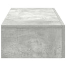 væghylde med skuffer 80x33x17 cm konstrueret træ betongrå