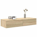 væghylde med skuffer 100x36x19 cm konstrueret træ sonoma-eg