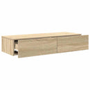 væghylde med skuffer 100x36x19 cm konstrueret træ sonoma-eg
