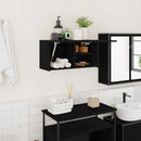 væghængt badeværelsesskab 60x25x30 cm konstrueret træ sort