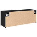 væghængt badeværelsesskab 80x25x30 cm konstrueret træ sort