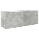 væghængt badeværelsesskab 80x25x30 cm konstrueret træ betongrå