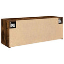 væghængt badeværelsesskab 80x25x30 cm konstrueret træ røget eg