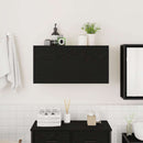 væghængt badeværelsesskab 80x25x40 cm konstrueret træ sort