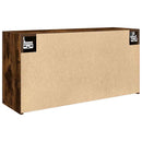 væghængt badeværelsesskab 80x25x40 cm konstrueret træ røget eg