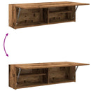 væghængt badeværelsesskab 100x25x30 cm konstrueret træ