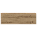 væghængt badeværelsesskab 100x25x30 cm konstrueret træ kunsteg