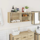 væghængt badeværelsesskab 100x25x40cm konstrueret træ sonoma-eg