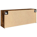 væghængt badeværelsesskab 100x25x40 cm konstrueret træ røget eg