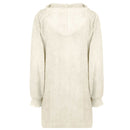 Tæppe-hoodie KINN Creme L Bomuld