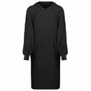 Tæppe-hoodie KINN Sort XL Bomuld