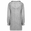 Tæppe-hoodie KINN Grå L Bomuld