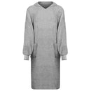 Tæppe-hoodie KINN Grå XL Bomuld