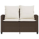 2-personers sofa med hynder og bord polyrattan brun