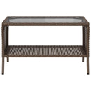 2-personers sofa med hynder og bord polyrattan brun