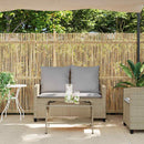 2-personers sofa med hynder og bord polyrattan beige