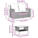 2-personers sofa med hynder og bord polyrattan beige