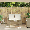 2-personers sofa med hynder og bord polyrattan beige