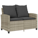 2-personers sofa med hynder og bord polyrattan lysegrå