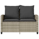 2-personers sofa med hynder og bord polyrattan lysegrå