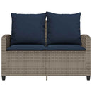 2-personers sofa med hynder og bord polyrattan grå