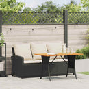 3-personers sofa med hynder og bord polyrattan sort