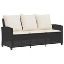 3-personers sofa med hynder og bord polyrattan sort