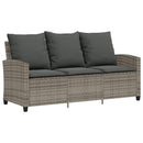 3-personers sofa med hynder og bord polyrattan grå