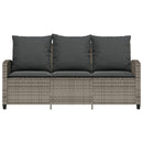 3-personers sofa med hynder og bord polyrattan grå