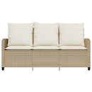 3-personers sofa med hynder og bord polyrattan beige