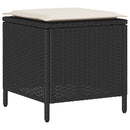 sofasæt til haven 4 dele med hynder polyrattan sort