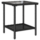 havesofa med bord og hynder L-formet polyrattan sort