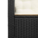 havesofa med bord og hynder L-formet polyrattan sort