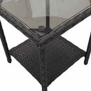 havesofa med bord og hynder L-formet polyrattan sort