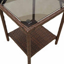 havesofa med bord og hynder L-formet polyrattan brun