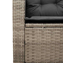 havesofa med bord og hynder L-formet polyrattan grå