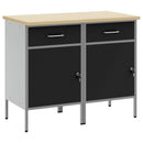 Arbejdsskab med skuffe 2 pcs Sort og grå 100 x 55 x 85 cm