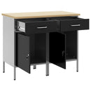 Arbejdsskab med skuffe 2 pcs Sort og grå 100 x 55 x 85 cm