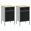 Arbejdsskab med skuffe 2 pcs Sort og grå 100 x 55 x 85 cm