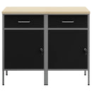 Arbejdsskab med skuffe 2 pcs Sort og grå 100 x 55 x 85 cm