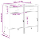Arbejdsskab med skuffe 2 pcs Sort og grå 100 x 55 x 85 cm