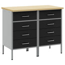 Arbejdsskab med skuffe 2 pcs Sort og grå 100 x 55 x 85 cm