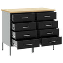 Arbejdsskab med skuffe 2 pcs Sort og grå 100 x 55 x 85 cm
