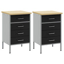 Arbejdsskab med skuffe 2 pcs Sort og grå 100 x 55 x 85 cm